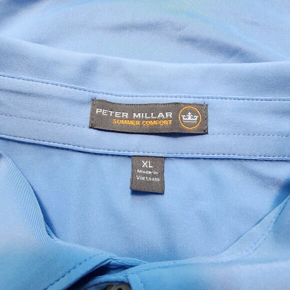 PETER MILLAR Men's Summer Comfort Polo Shirt Blue Size XL - Picture 4 of 10